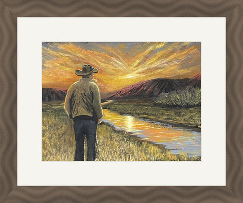 God's Grace original acrylic painting finished with a white mat in a rustic barnwood frame