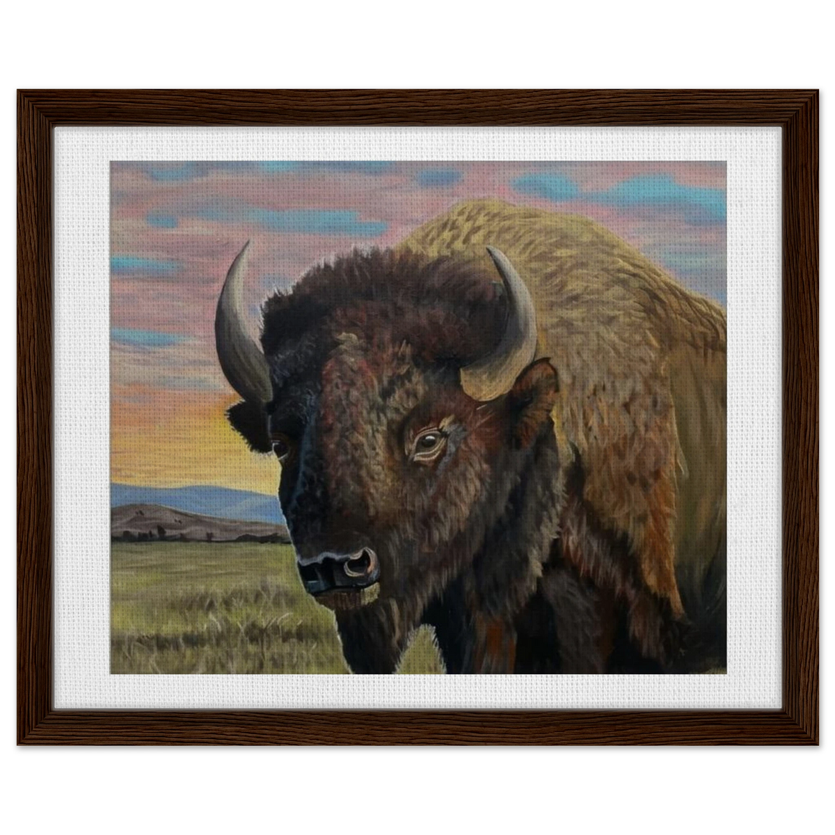 Unbroken American Bison framed canvas print by A. Poe